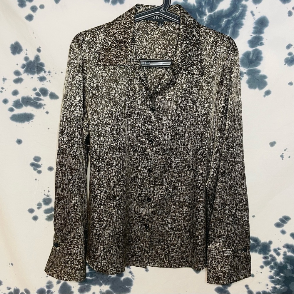 Vintage Kasper Small Dots Pattern Button Up Blouse - image 2